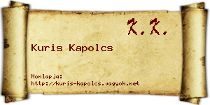Kuris Kapolcs névjegykártya